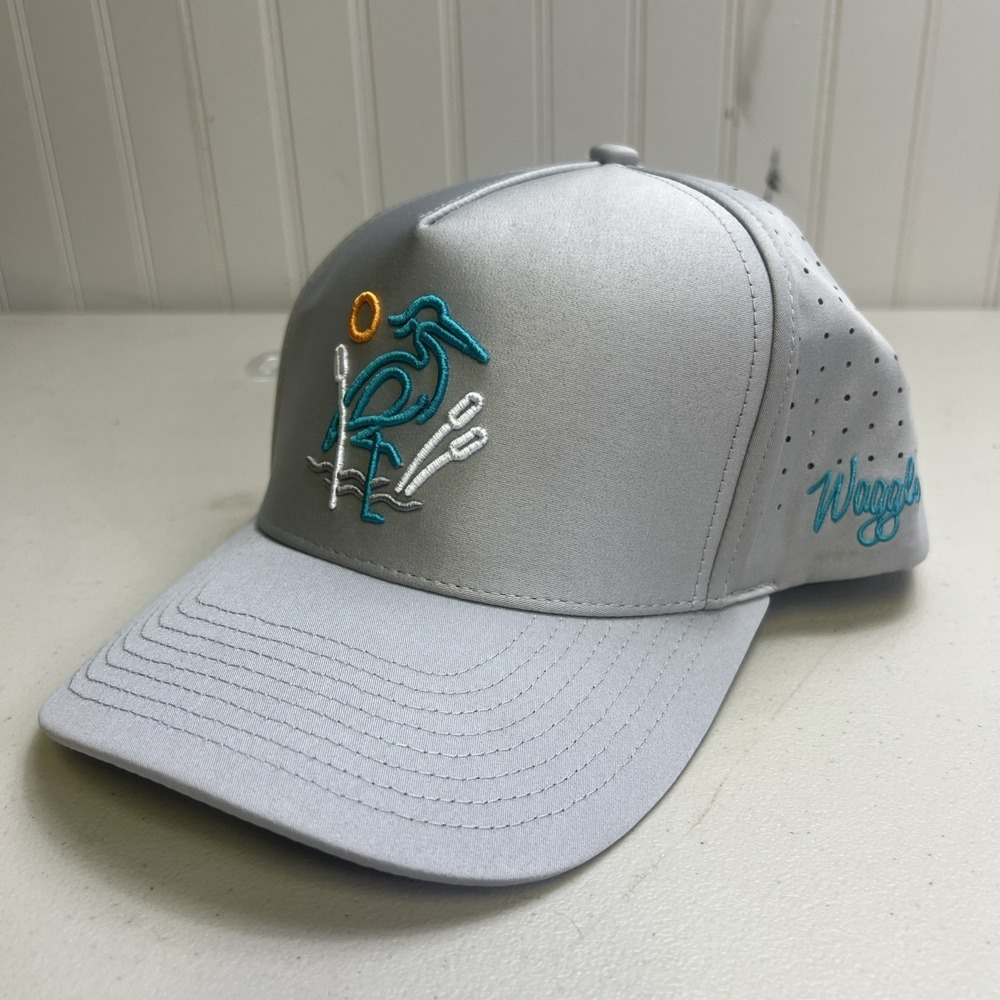 NEW Waggle "Great Blue" Performance Golf Hat | Original Snapback | Blue Heron